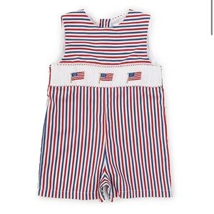 NEW Edgehill Collection Little Boys Sleeveless American Flag Jon Jon Sz 3M